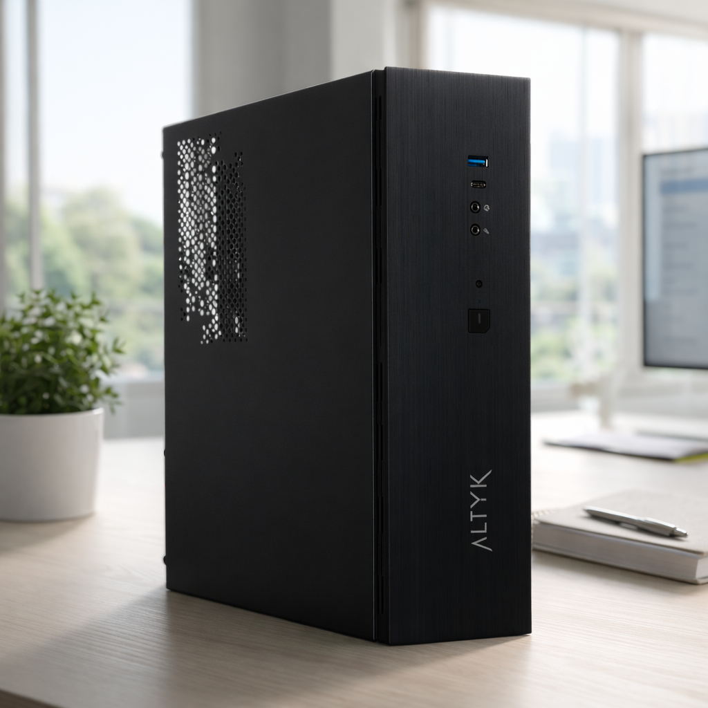 Petit PC Altyk en situation dans un environnement de bureau professionnel